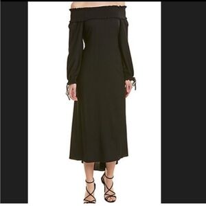 Tibi Swiss dot off the shoulder midi dress 2